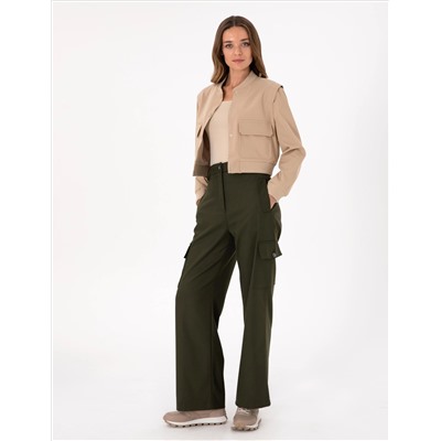 ХАКИ FLARE FIT ткани брюки