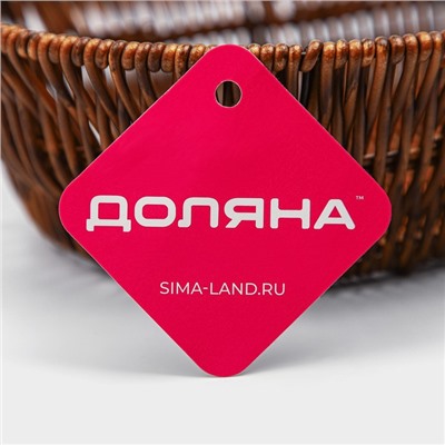 Корзинка для фруктов и хлеба Доляна «Огайо» 28×21×7,5 см, пластик, плетёная, овальная, коричневая
