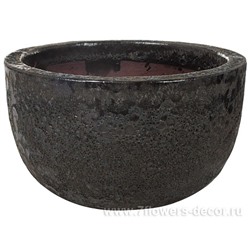 Кашпо керамика Nobilis Marco "S-black Round", D32хH20 см