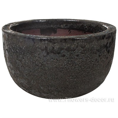 Кашпо керамика Nobilis Marco "S-black Round", D32хH20 см