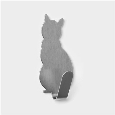 Крючки самоклеящиеся SAVANNA «Кошка», 2 шт, металл, 5×2.4×1.5 см, хромированные