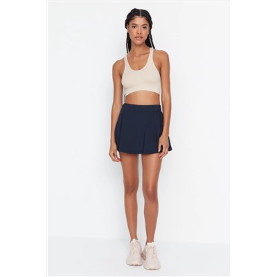 Navy Blue 2 Layer Shorts Теннисные вязание спортивные шорты юбка Twoss22sr00067