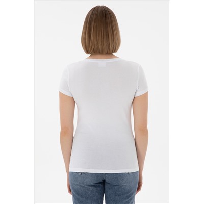 Женщина White Basic T -Fish Surprise Discount в корзине