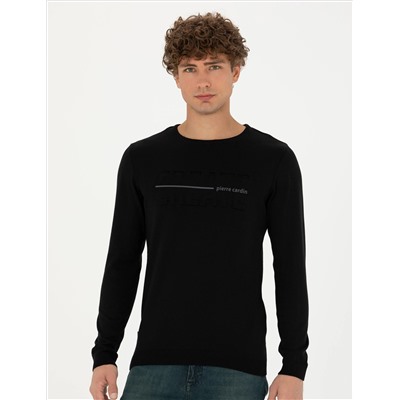 Black Slim Fit Bike Yaka Knitwear свитер