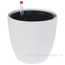 Кашпо PLANTA VITA "Round Matt white" с автополивом (пластик), D18xH17,5 см