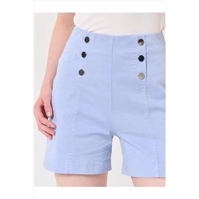 Сиреневые габардиновые шорты узкого кроя с высокой талией 23SS1023