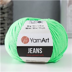Пряжа для вязания спицами, крючком YarnArt, Jeans, 55% хлопок, 45% акрил, 160 м/50 г, (60 зеленое яблоко)