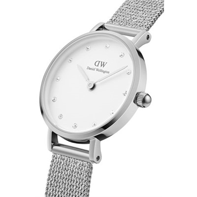 Reloj de cuarzo de acero Sterling - Plateado y blanco