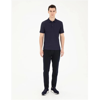 Темно -синий тонкий Fit T -For