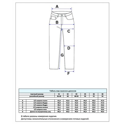 Джинсы мужские прямые F211-0184R голубые