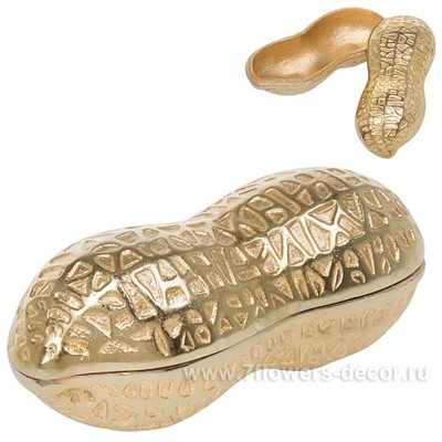 Шкатулка "Арахис" (металл), 18x8,3xH7,6 см