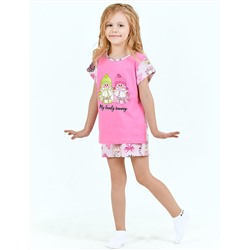 Пижама детская МАЛИНОВЫЕ СНЫ MY LOVELY BUNNY цв. Розовый (Футболка/Шорты)