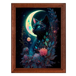 POSV-0407 Постер в рамке 17x23см Ночная кошка