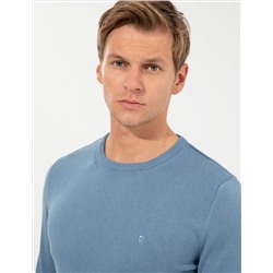 Blue Slim Fit Bicycle воротниц базовый трикотаж казах