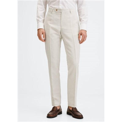 Pantalón traje lino -  Hombre | MANGO OUTLET España