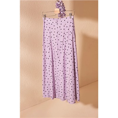 Slit Midi Midi Viscose Plating Polka Dot Blouse-Etk Team Twoss20au0097