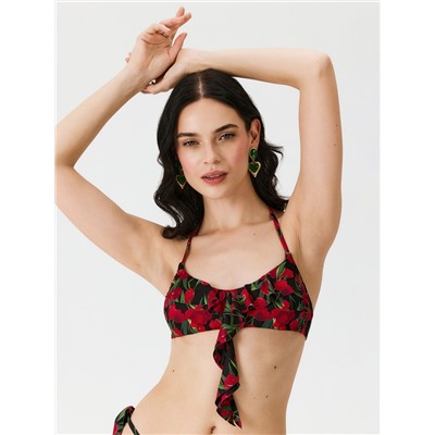 Бюстгальтер купальный жен.Bralette Honey красный принт