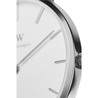 Reloj de cuarzo de tela Roselyn - Burdeos y plateado