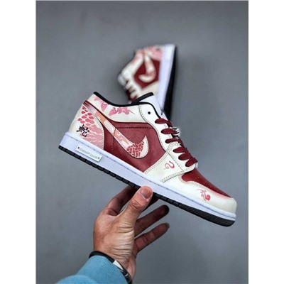 Баскетбольные кроссовки Air Jordan 1 Low, выполненная по индивидуальному заказу синхронизация Года змеи