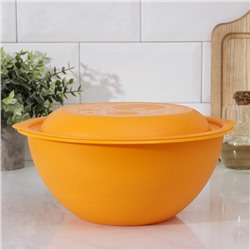 Миска салатница Martika, 3 л, с крышкой, пластик, МИКС
