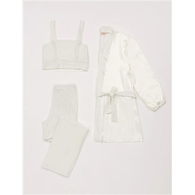 Ekru Velvet 3 -pijama set
