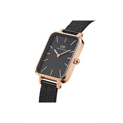 Reloj de cuarzo de acero Pressed Ashfield - 20 x 26 mm - Negro y rosa dorado