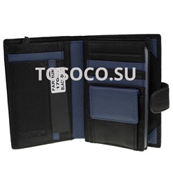 1704 black_blue кошелек FARIRUN натуральная кожа 11х14х2