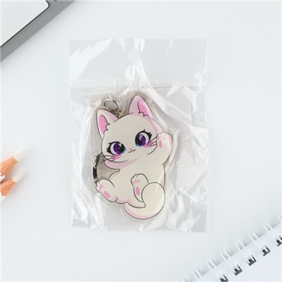 Брелок для ключей детский акриловый "Котик", 5,1 х 6,2 см