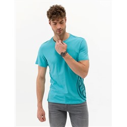 Blue Slim Fit Printed Bike Bike T -For