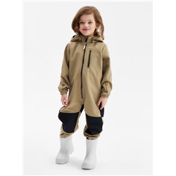 Комбинезон демисезонный для девочек MINAKU из Softshell на флисе, непромокаемый, хаки, рост 128 см
