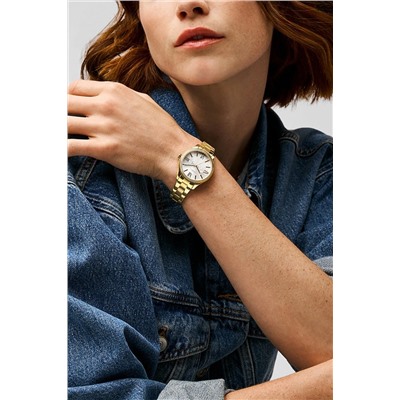 Reloj de cuarzo de metal aleado - Dorado y blanco