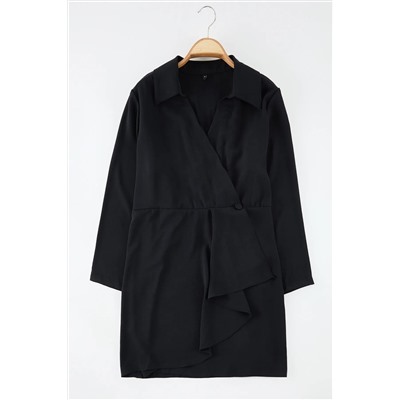 Black Cruve, закрываясь за гибким тканым платьем A-Big Big Size TBBAW25AH00094