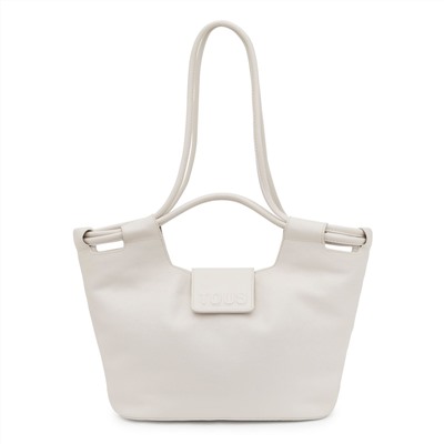 Bolso capazo Sun - cuero - blanco