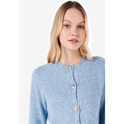Slim Fit Woman Blue Cardigan