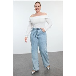 Ekru Carmen Yaka пена вязание Blought Blouse TBBAW25AF00030