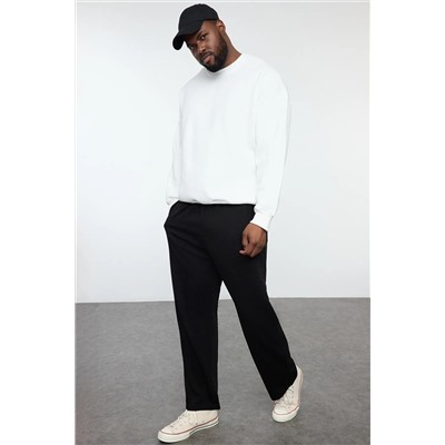 Black Straight Fit Базовый большой спортивный костюм Six Tmnaw25aj00007
