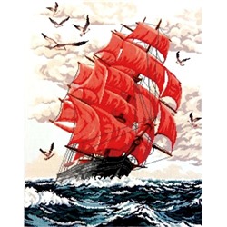 Алмазная мозаика/ подрамник/ полная выкладка/ 50х65 см/ арт.HA50087 КОРАБЛЬ