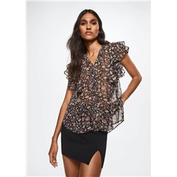 Blusa lúrex estampada -  Mujer | MANGO OUTLET España