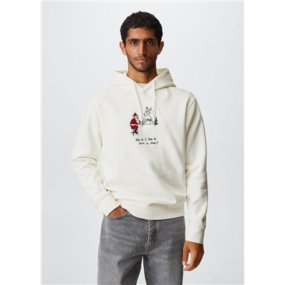 Sudadera bordado navidad -  Hombre | MANGO OUTLET España