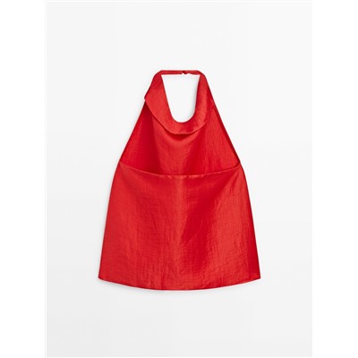 Open back halter top
