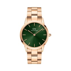 Reloj de cuarzo de acero Iconic Emerald - 36 mm - Dorado y verde