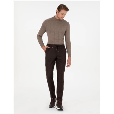 Браун Ex. Тканевые штаны Slim Fit