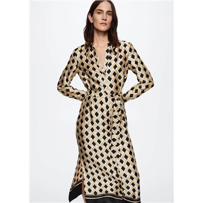 Vestido estampado geométrico -  Mujer | MANGO OUTLET España
