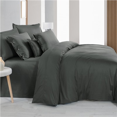 Постельное белье Sarev (300 tc) сатин семейный N381 MONOCHROME v9/Dark Gray