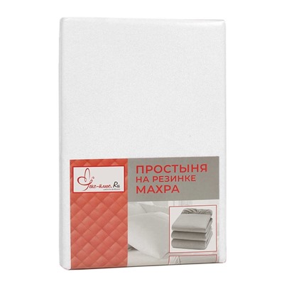 Простыня на резинке махра / Молоко