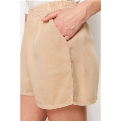 Бежевая 100 %Tencel ™ Tine Tire Denim Shorts Twoss24sr00060