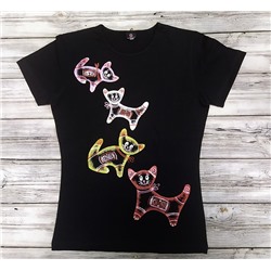 Футболка "4 кота" роспись SALE
