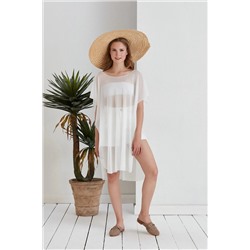 Длинный белый прозрачный тюль Beach Outlet Парео