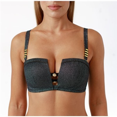 COQUETTE REVUE Купальник раздельный бескаркасный с плавками слип с высокой посадкой SWIM LUREX sw550