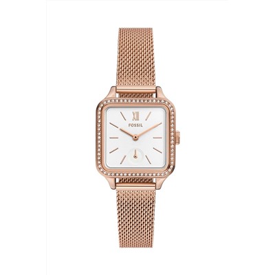 Reloj de cuarzo de acero - Rosa dorado y blanco